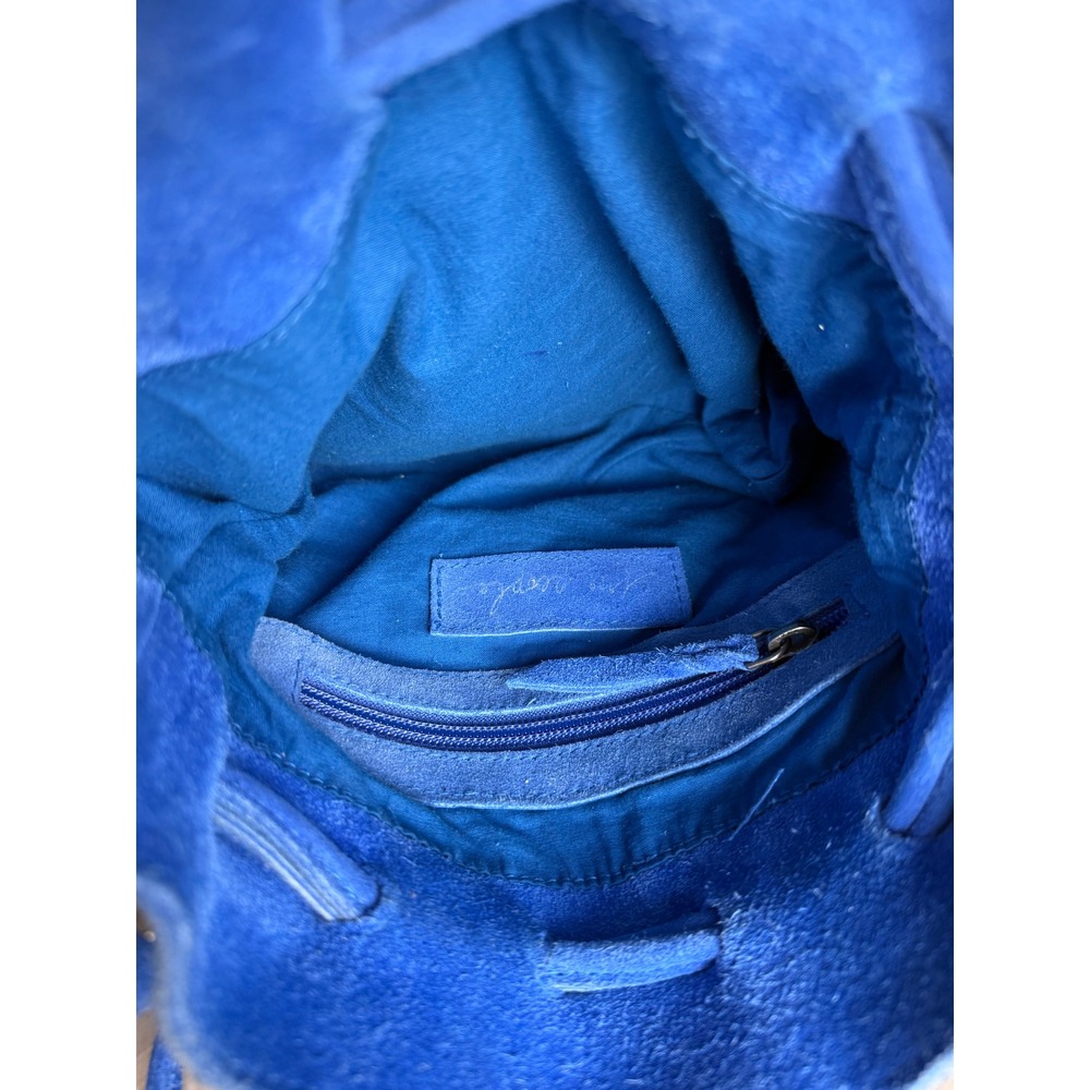 Free People Billie Crossbody Bag Suede Cobalt Blue Slouchy Moto Western Purse - Picture 8 of 10